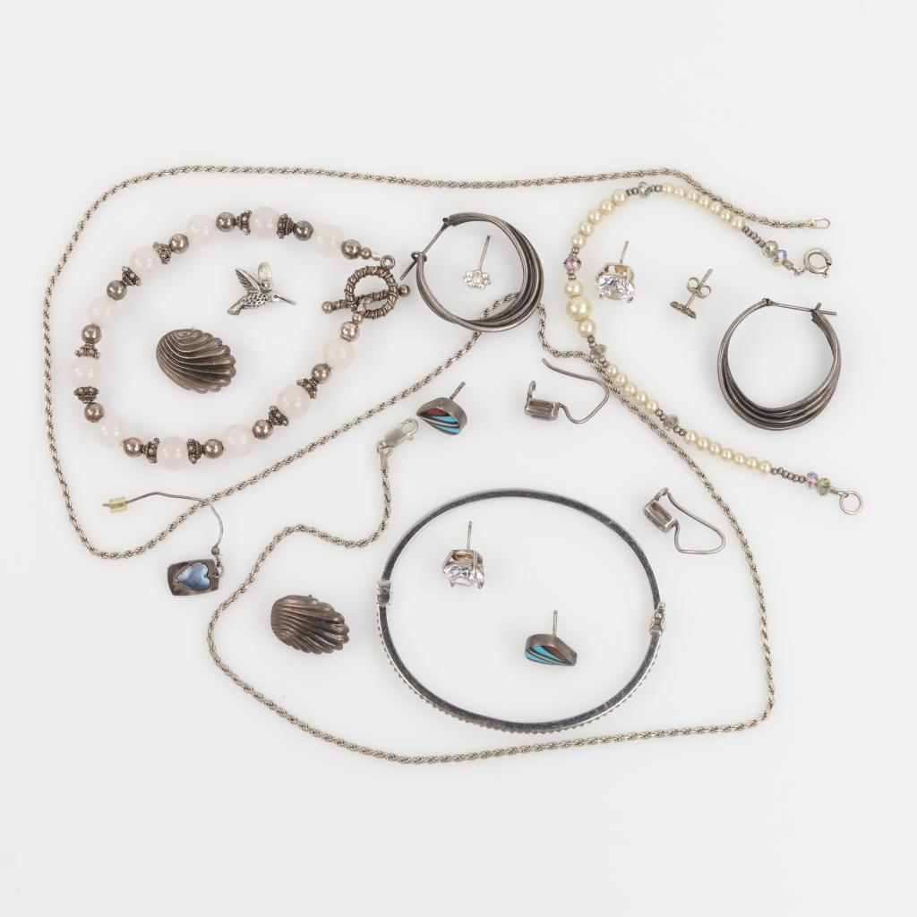 Sterling Silver Jewelry, 18 Pieces