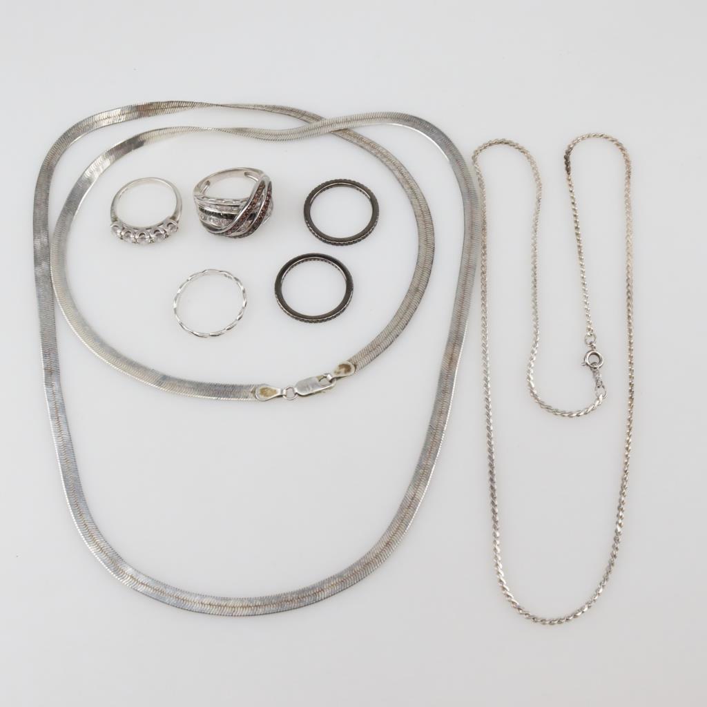 Sterling Silver Jewelry, 7 Pieces Property Room