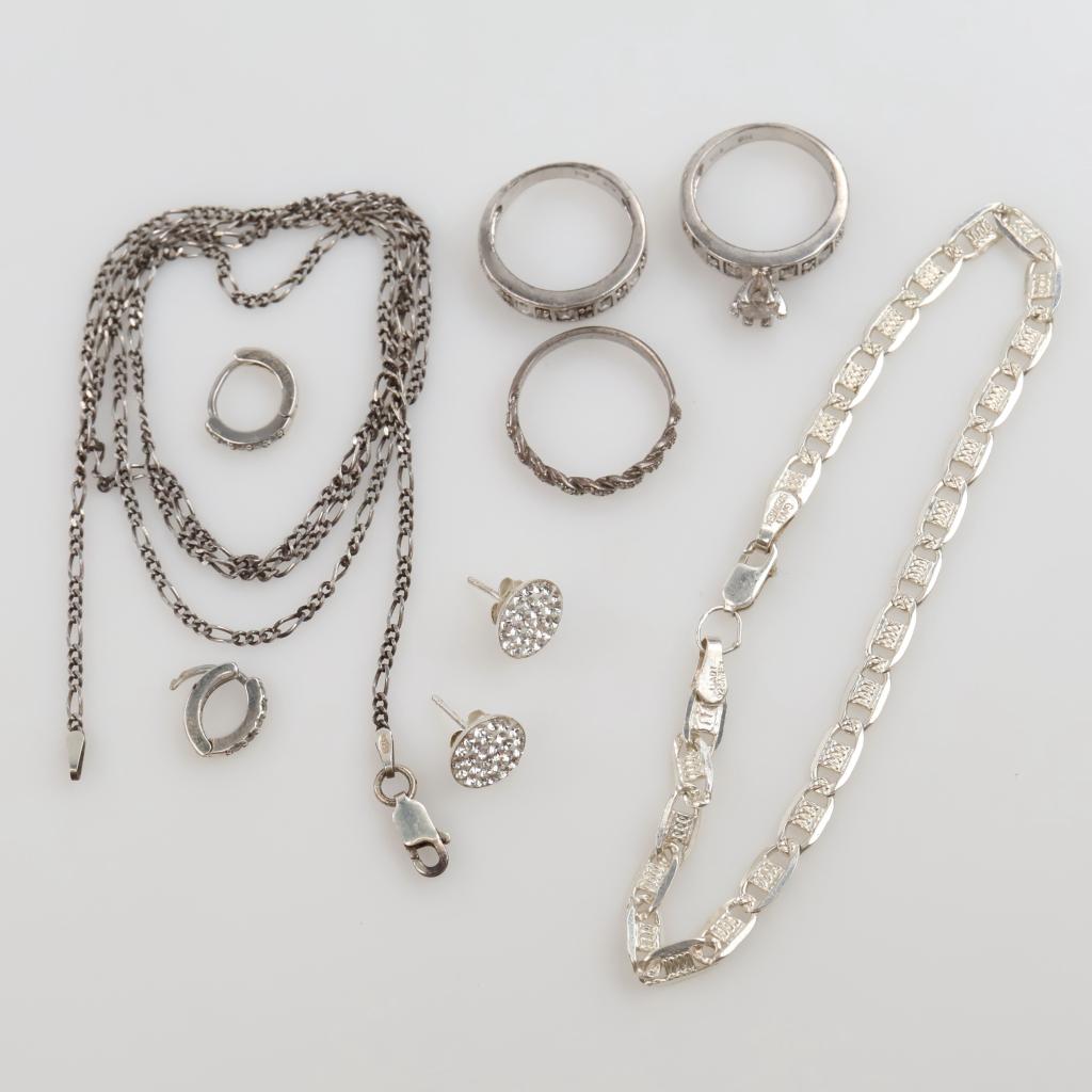 Sterling Silver Jewelry, 9 Pieces