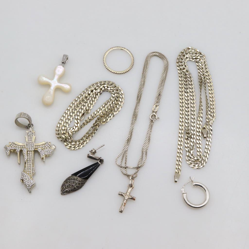 Silver 9 Sterling Silver Jewelry, 9 Pieces | Property Room