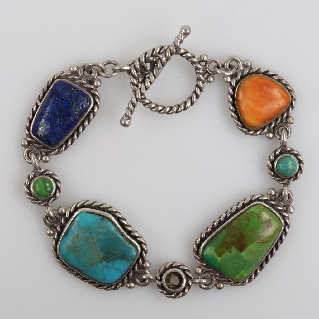 Sterling Silver Multi Stone Bracelet