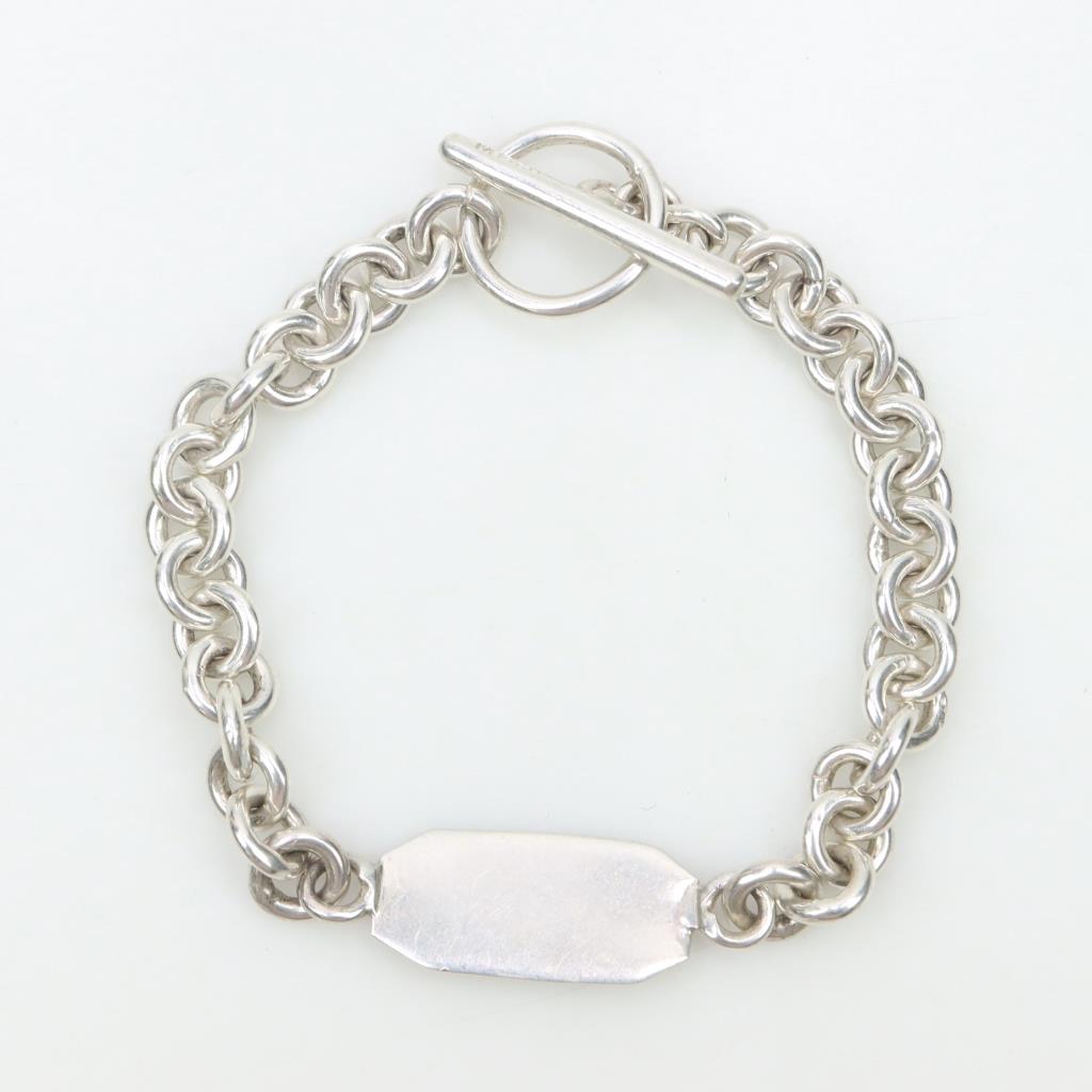 Silver Stainless Steel ID Bracelet – DIY Free Engraving – Bangle/Chain/Cuff – 7.5/8.8 Inches – Unisex