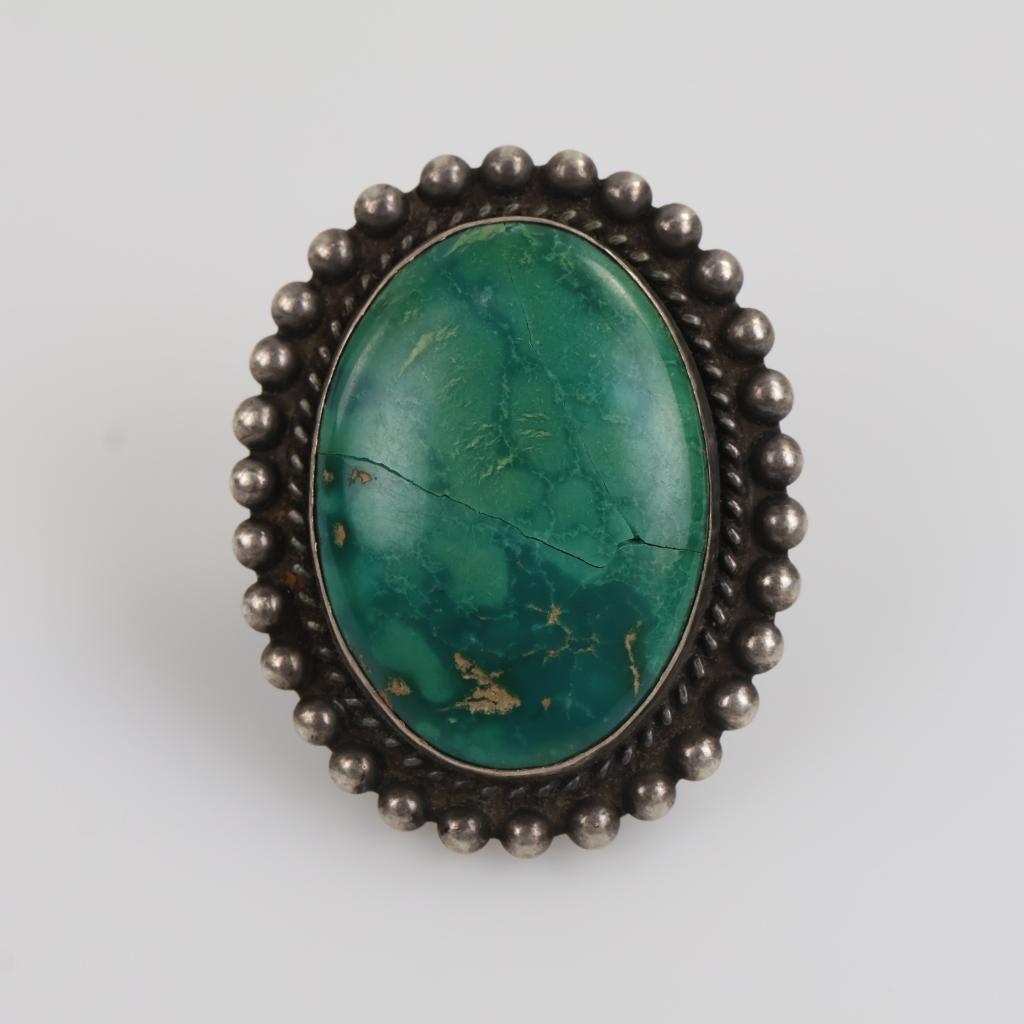 Sterling Silver Oval Turquoise Ring
