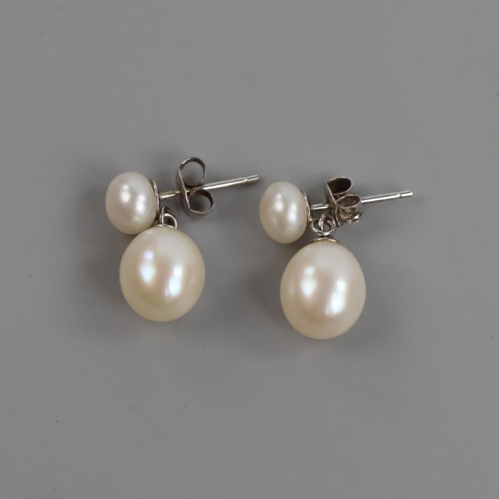Sterling Silver Pearl Drop Earrings
