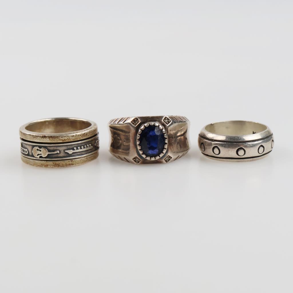 Sterling Silver Rings, 3 Pieces