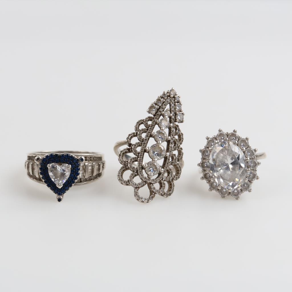 Sterling Silver Rings, 3 Pieces