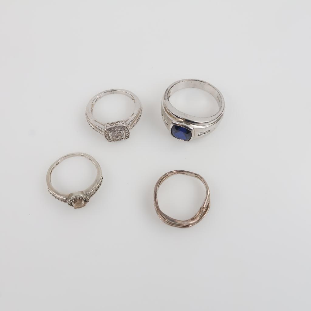 Sterling Silver Rings, 4 Pieces
