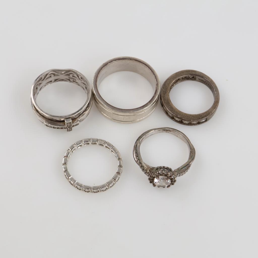 Sterling Silver Rings, 5 Pieces