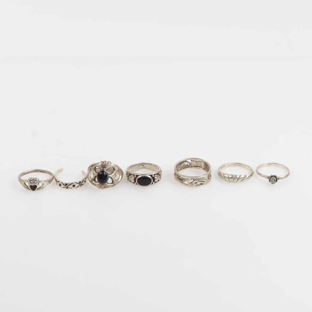 Sterling Silver Rings, 7 Pieces