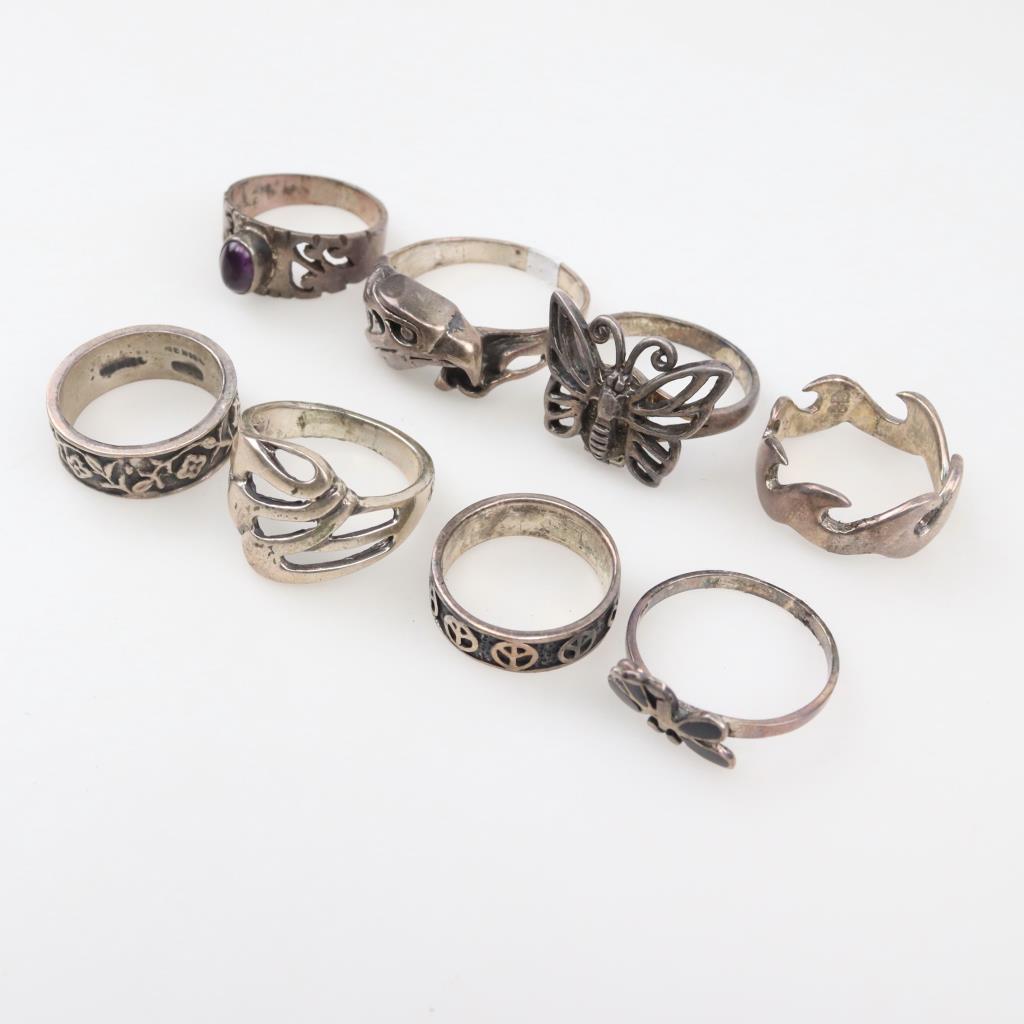 Sterling Silver Rings, 8 Pieces | Property Room