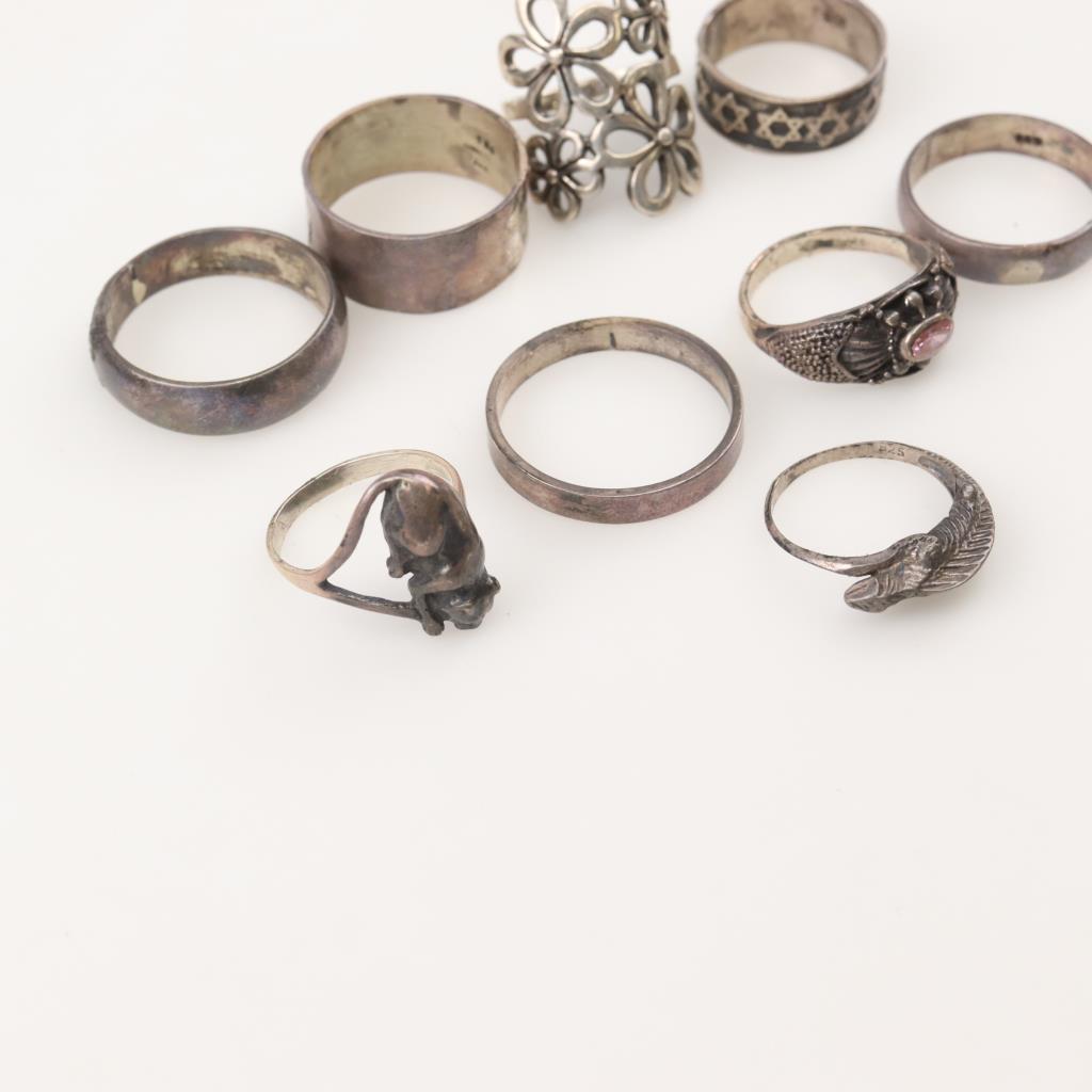 Sterling Silver Rings, 9 Pieces | Property Room