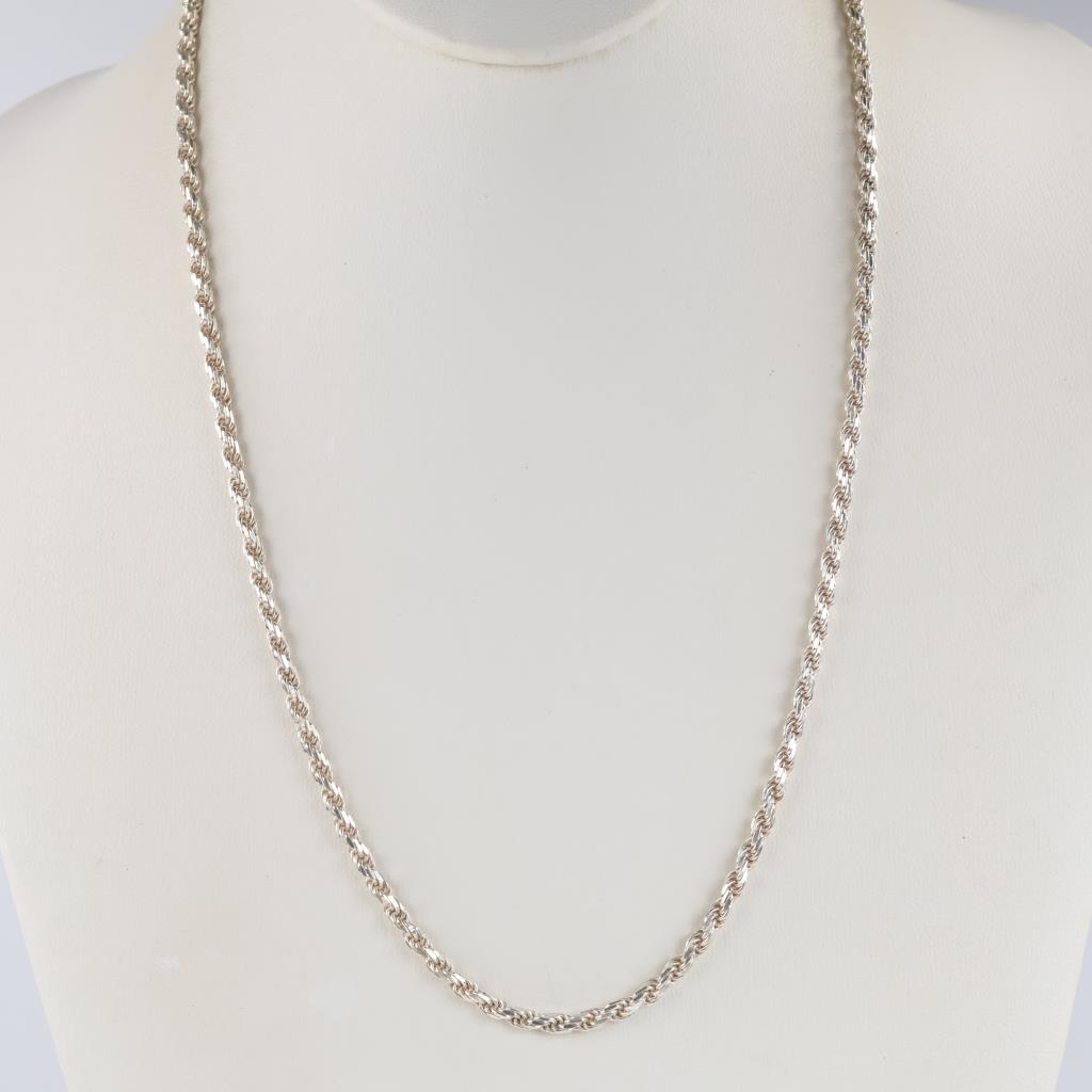 Sterling Silver Rope Chain Necklace