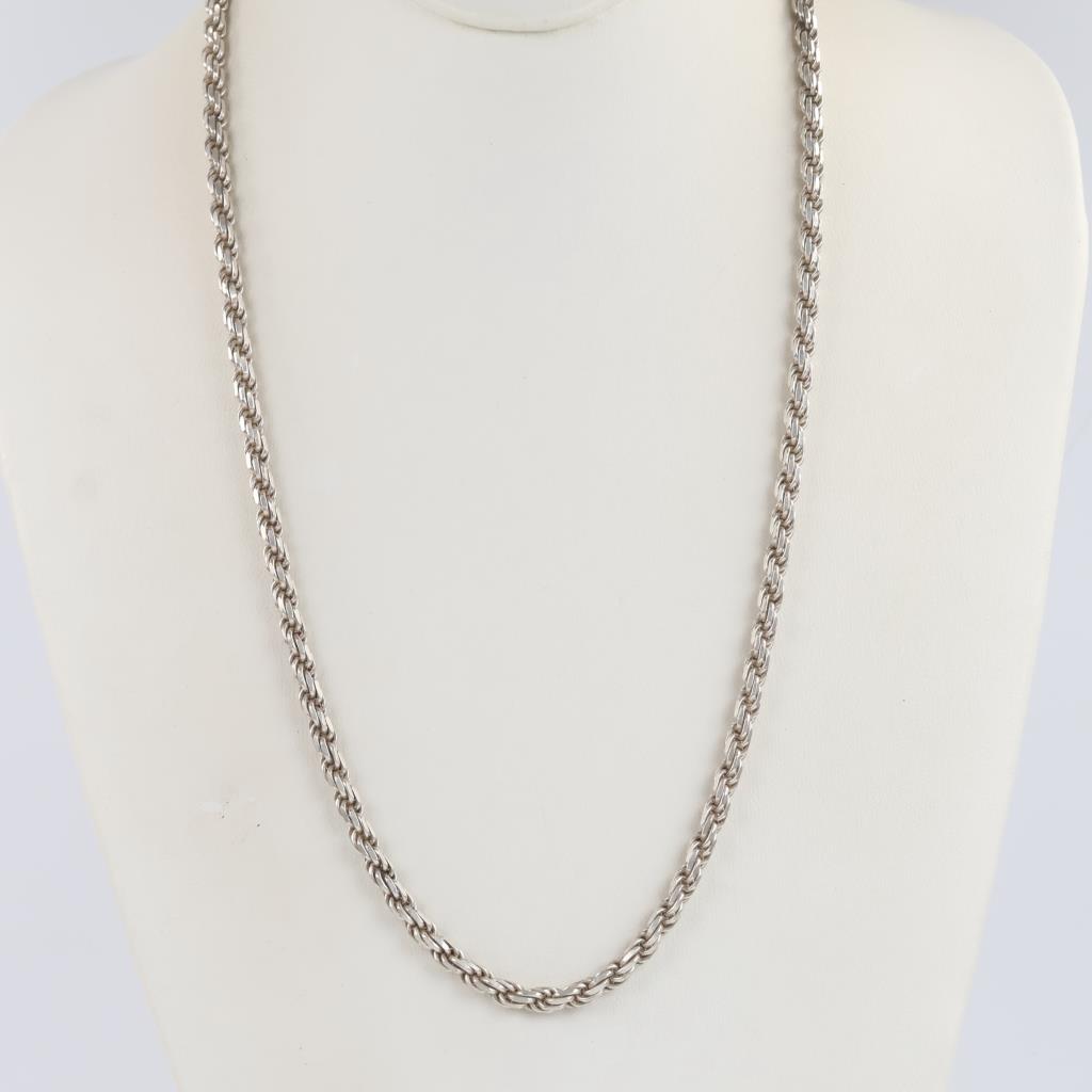 Sterling Silver Rope Chain Necklace