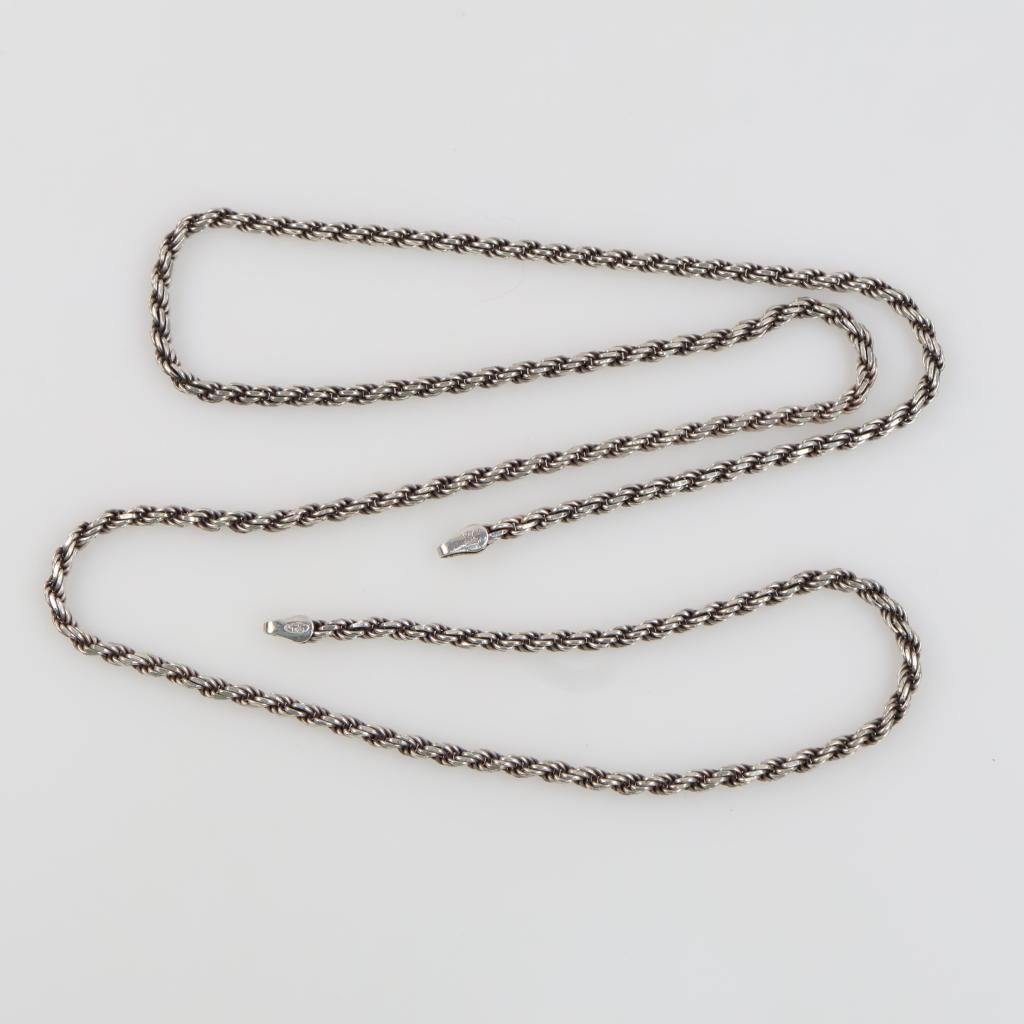 Sterling Silver Rope Chain Necklace