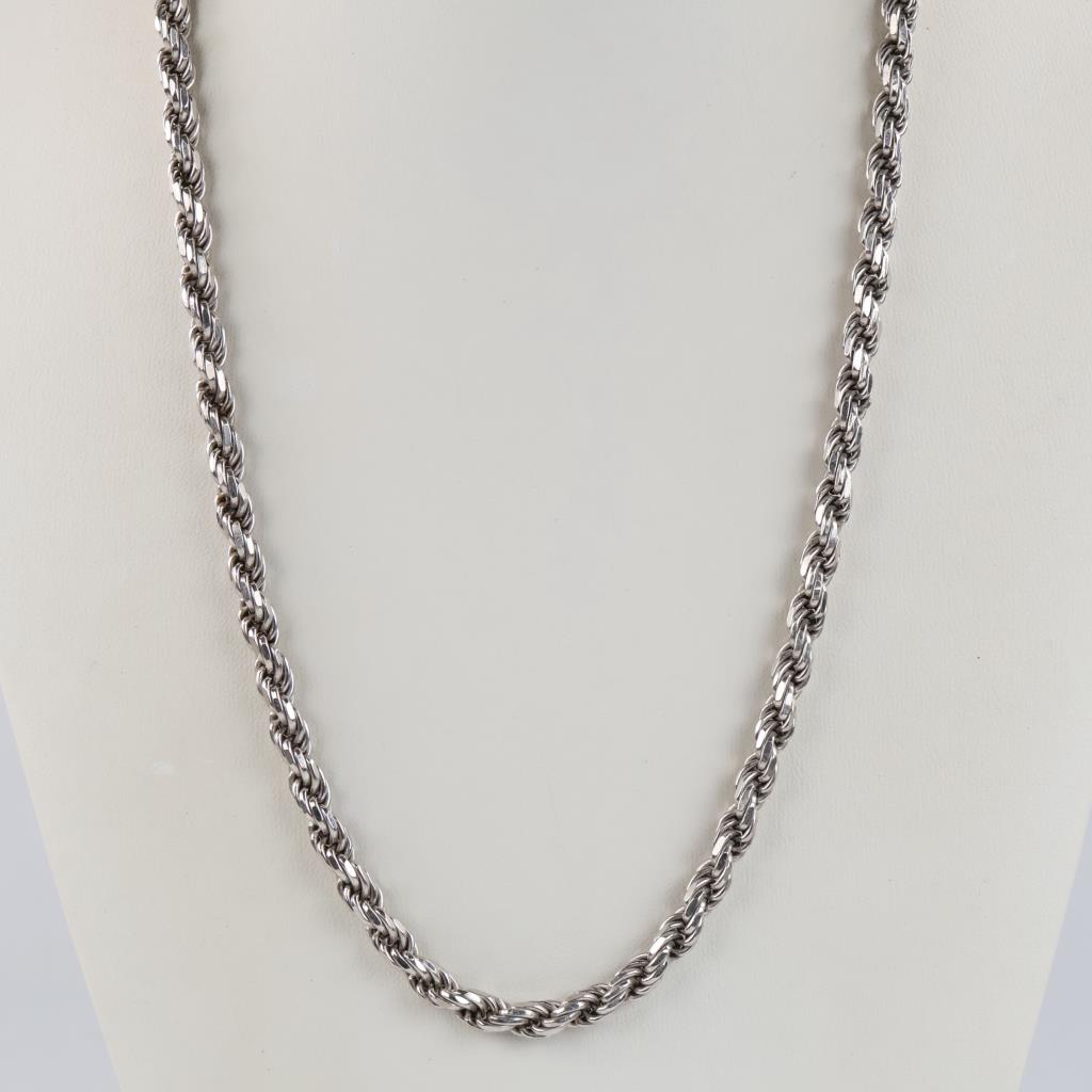 Sterling Silver Rope Chain Necklace