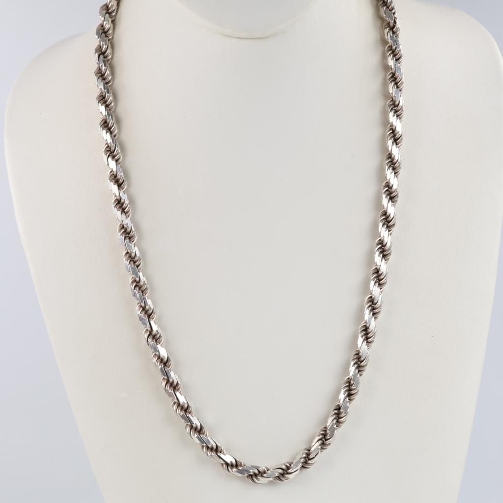 Sterling Silver Rope Chain Necklace