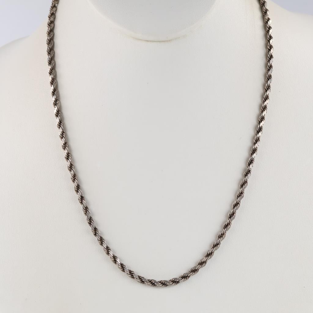Sterling Silver Rope Link Necklace