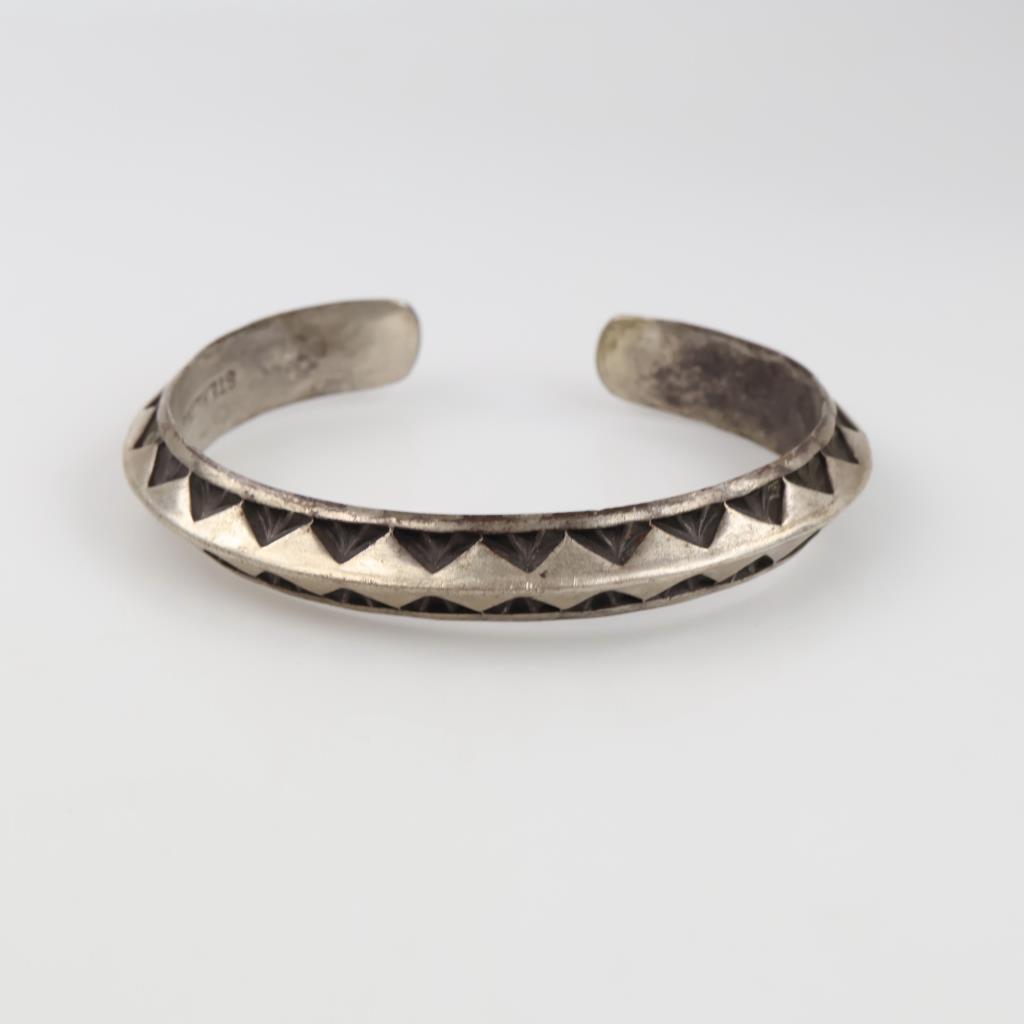 Sterling Silver Stamped Cuff Bracelet