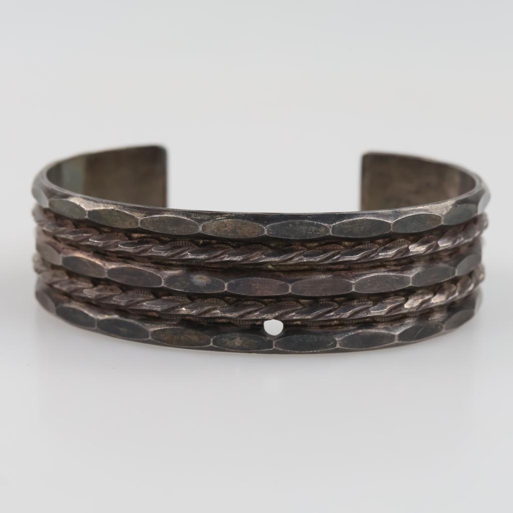 Sterling Silver Textured Cuff Bracelet