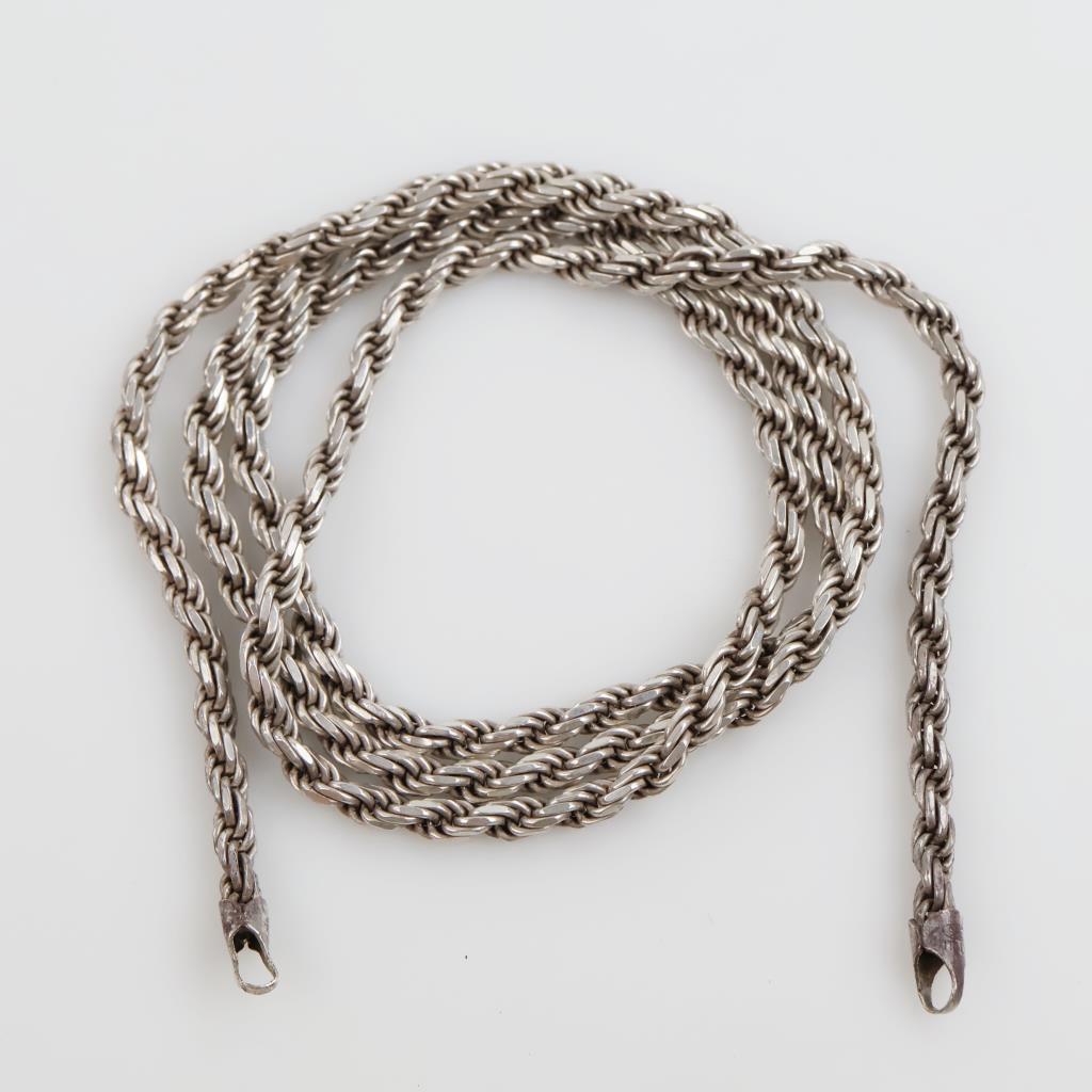 Sterling Silver Twisted Rope Chain Necklace