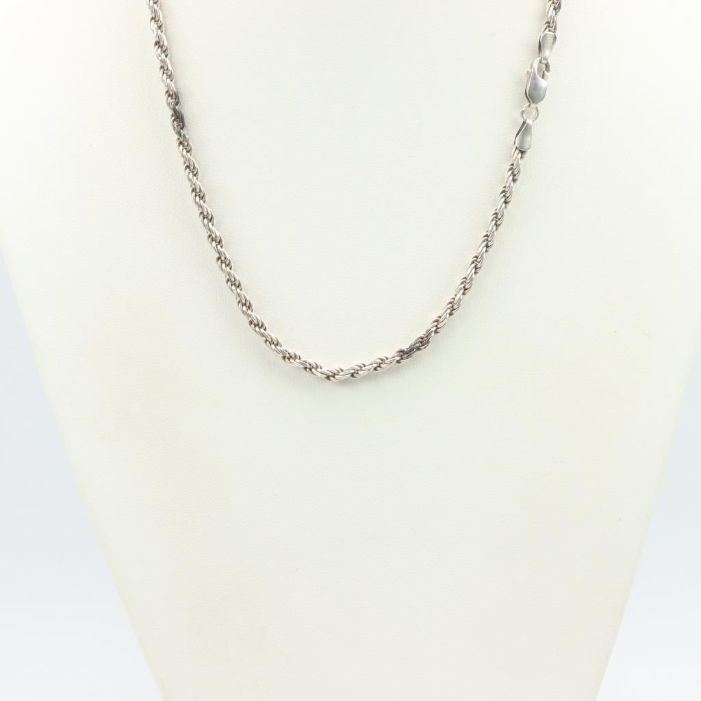 Sterling Silver Twisted Rope Necklace Property Room