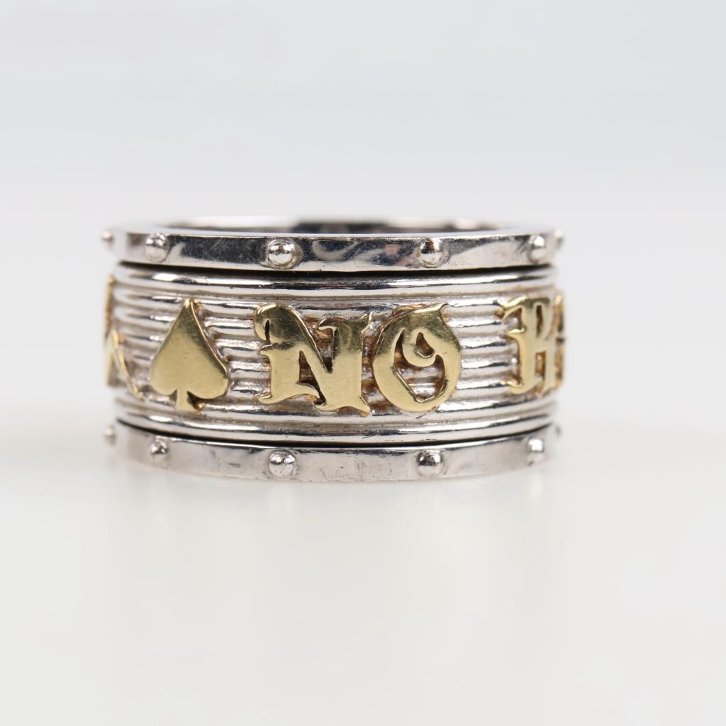 Sterling Silver Two-tone "No Regrets" Spinner Ring