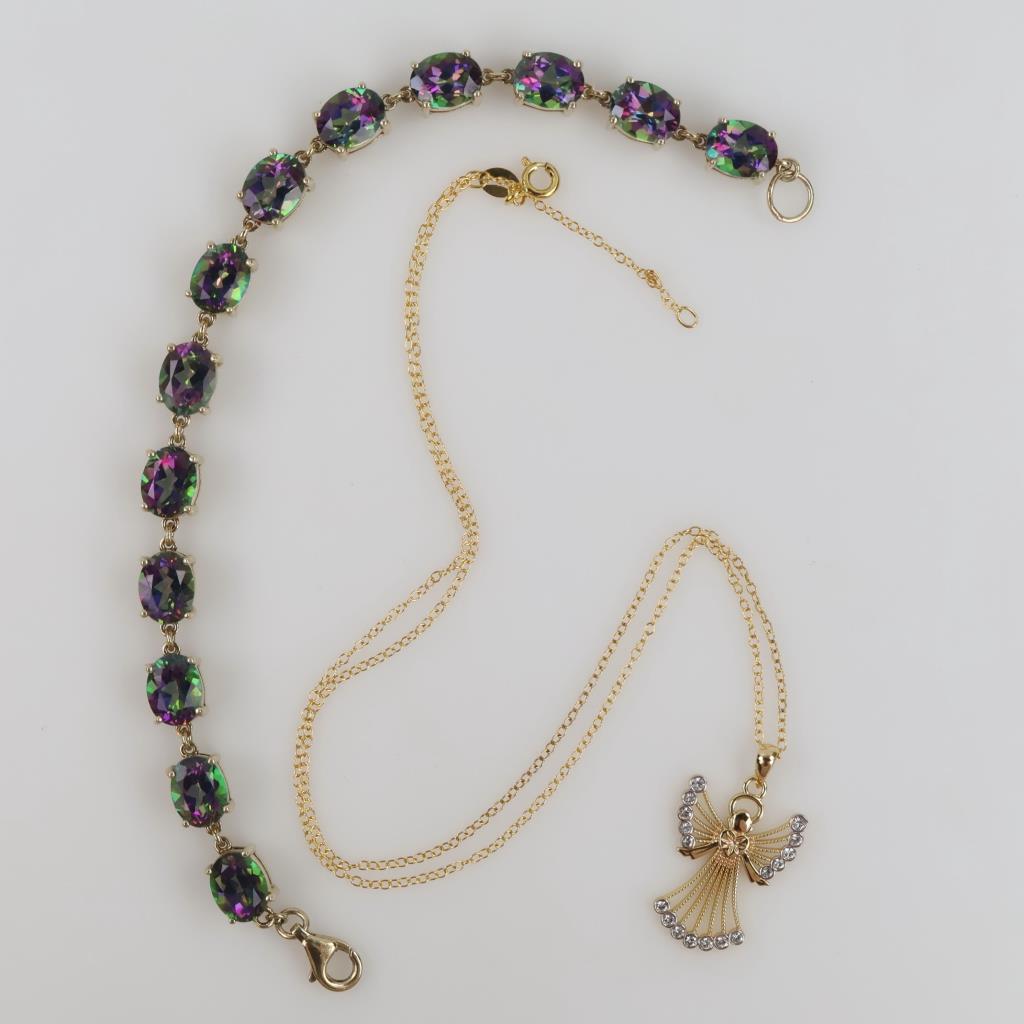 Sterling Silver With GP  Jewelry, 3 Pieces