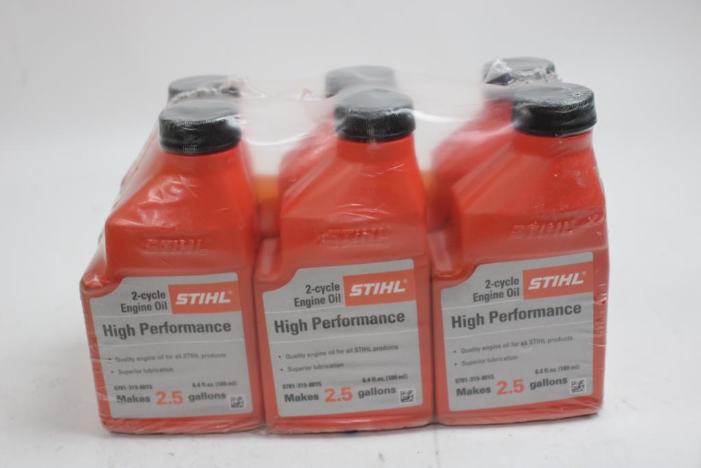 Stihl 2-Cycle Engine Oil 6 Pack, And Ridgid 18V Lithium Ion 2Ah Battery