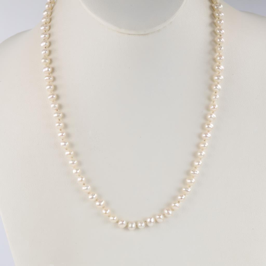 Strand Of Pearl Necklace 10kt GF Clasp