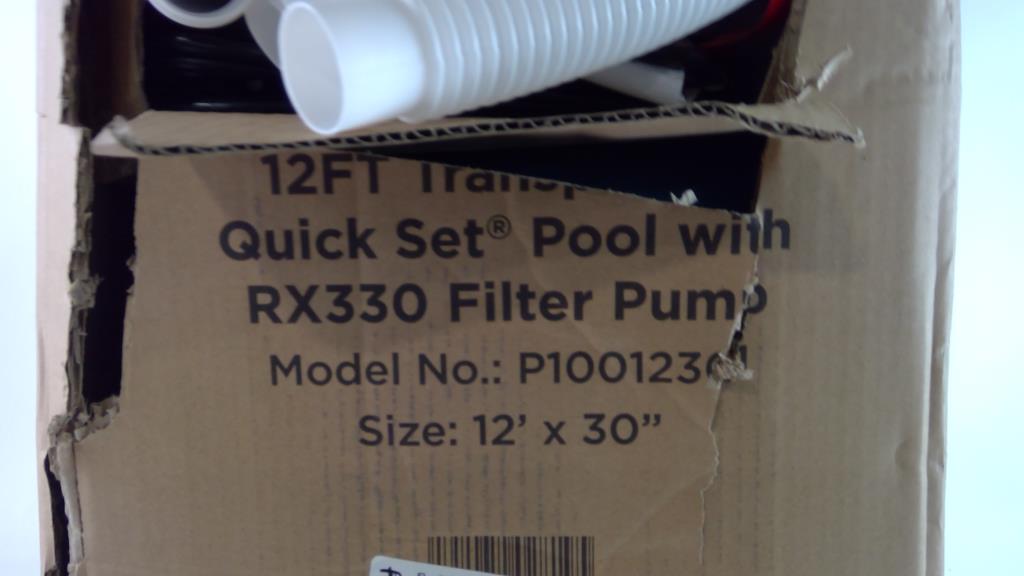 Summer Waves 12FT Transparent Quick Set Pool With RX330 Filter Pump