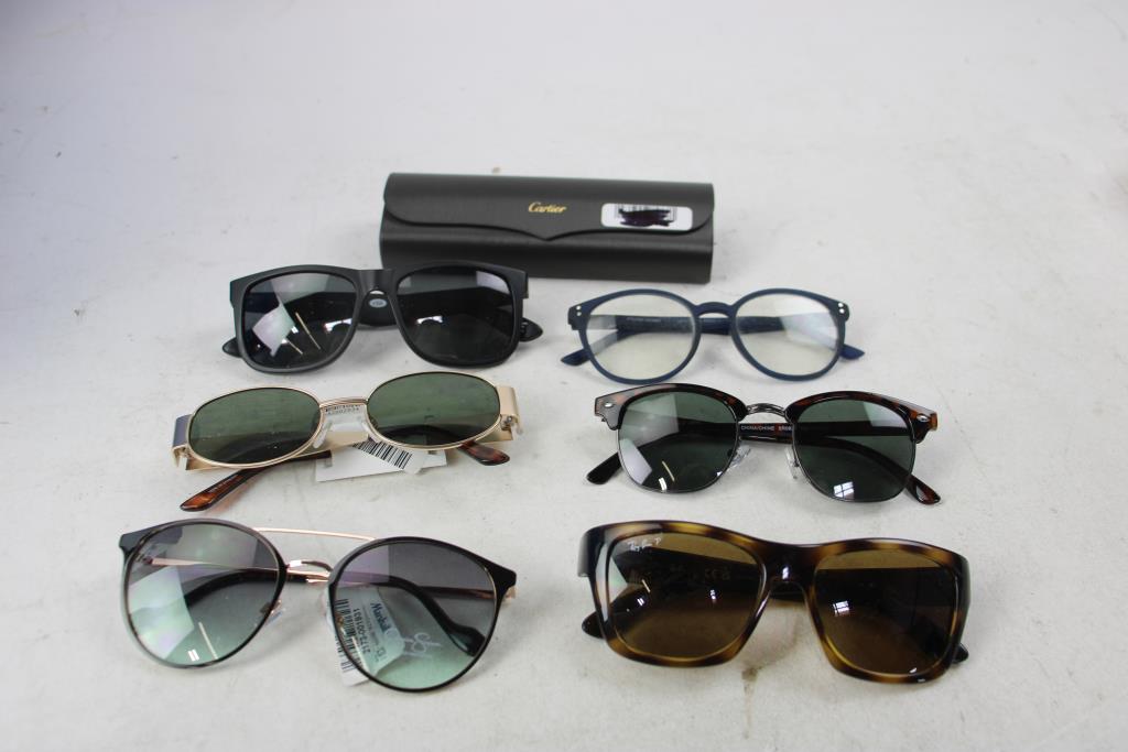 Sunglasses And Eyeglasses Bulk Lot, 6 Pieces With Cartier Case
