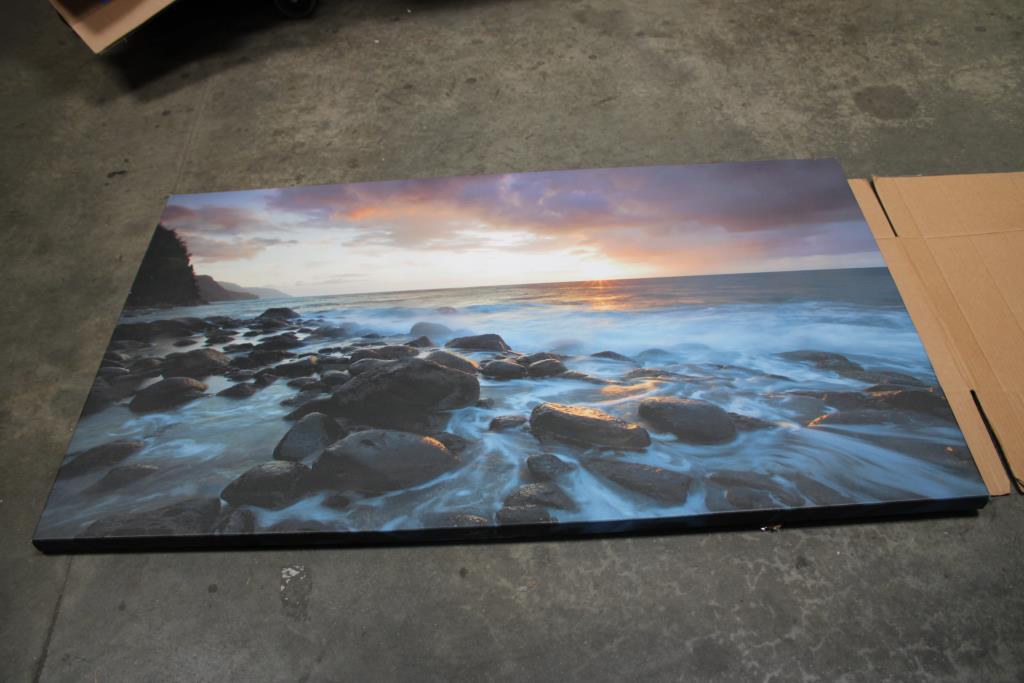 Sunset Canvas Painting, Large 60" X 35"