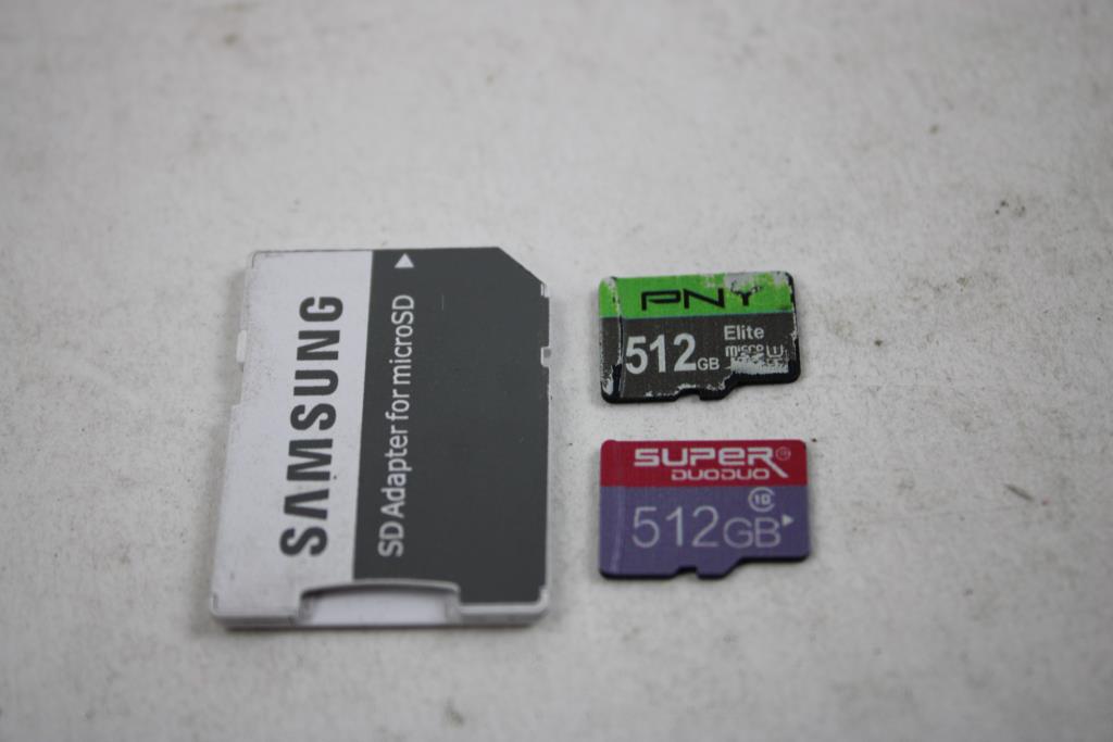 Super DuoDuo, PNY MicroSD Cards, 512GB And Samsung SD Adapter, 3 Pieces