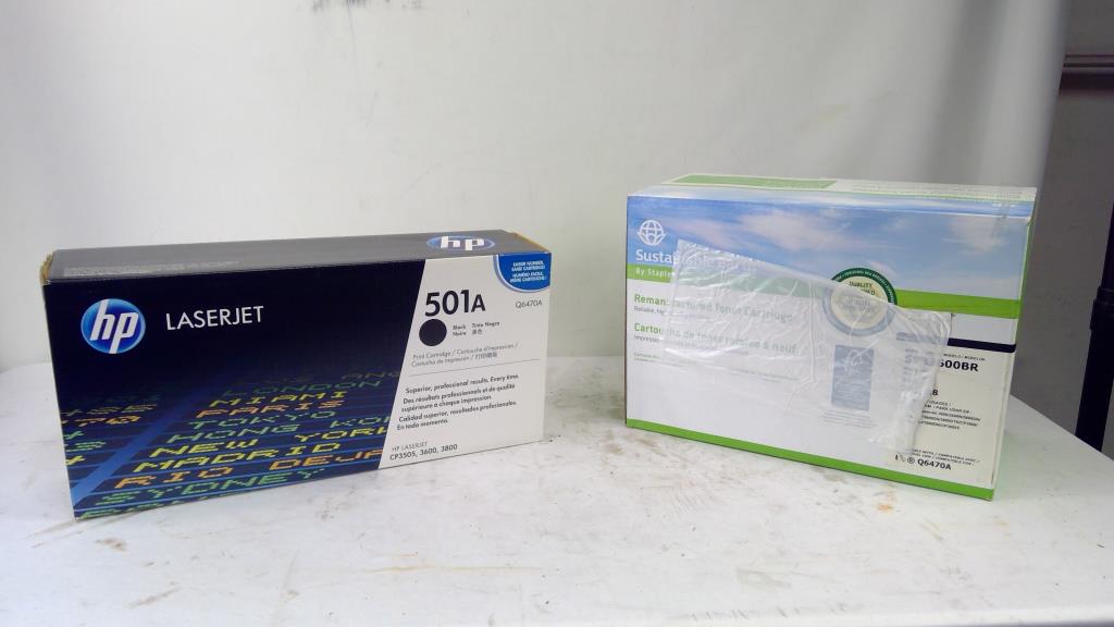 Sustainable Earth Black Toner Cartridge, HP LaserJet 501A Black Print Cartridge, 2 Pieces