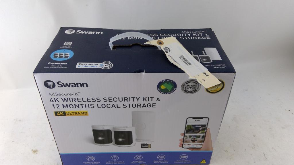 Swann 4K Wireless Security Kit & 12 Months Local Storage