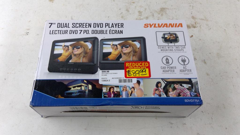 Sylvania 7" Dual Screen DVD Player