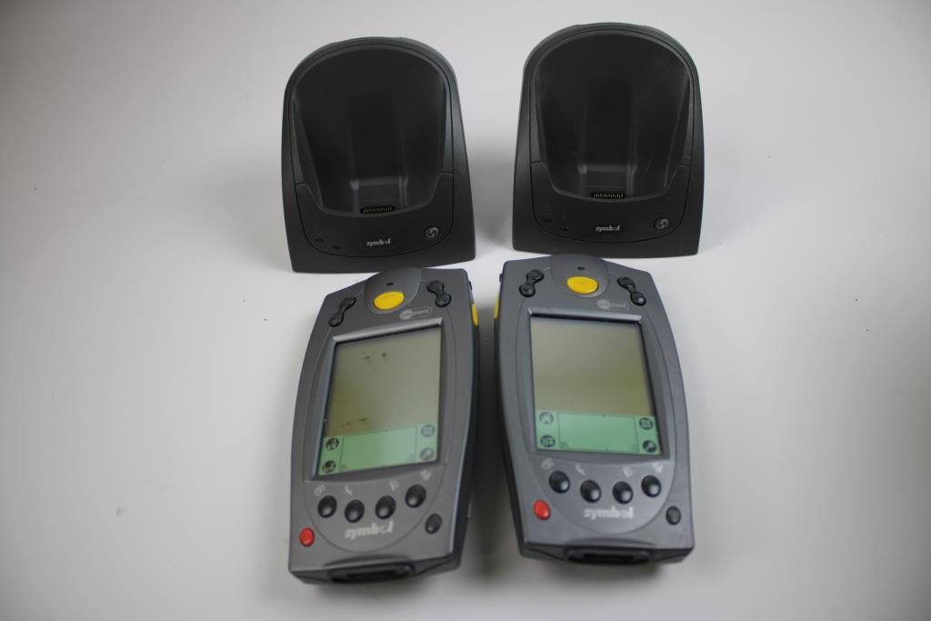 Symbol Handheld Mobile Computers With Charging Stations, 2 Pieces
