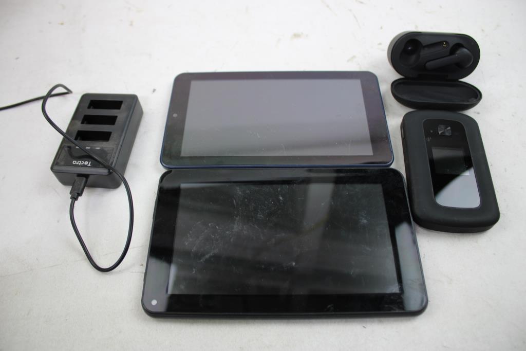Tablets, Internal Hard Drive, Camera Battery Chargers, And More, 9 Pieces