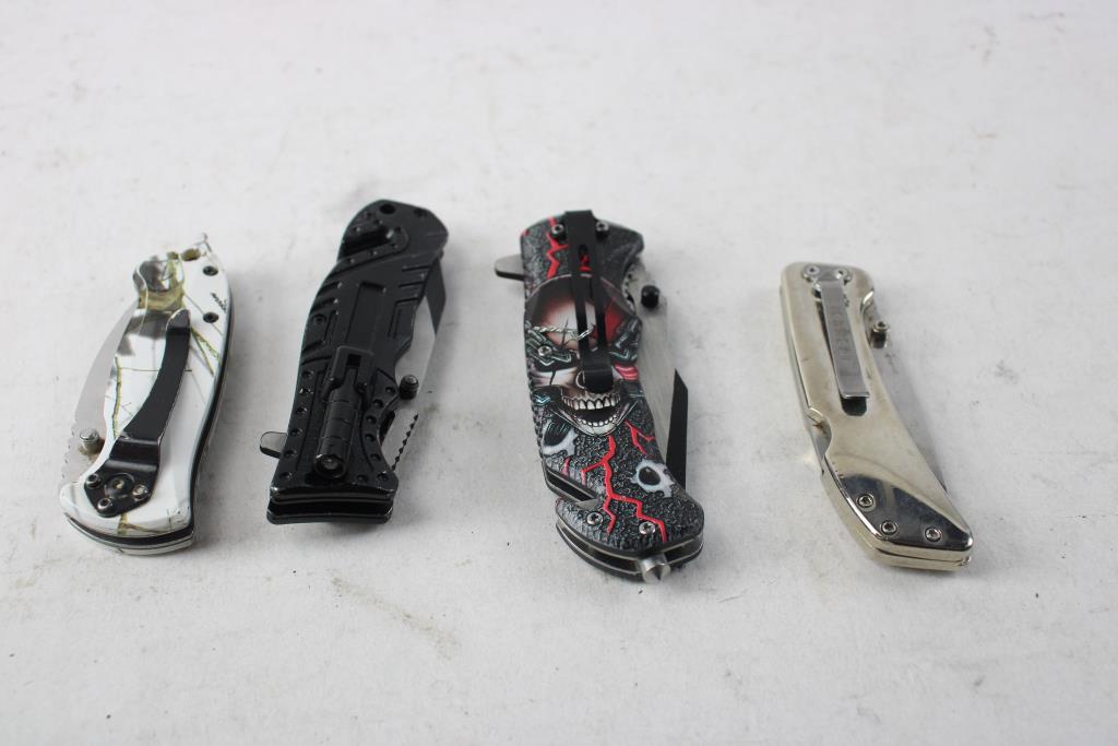 Tacforce Switch Knife, Gerber Knife, And More, 4 Pieces Property Room