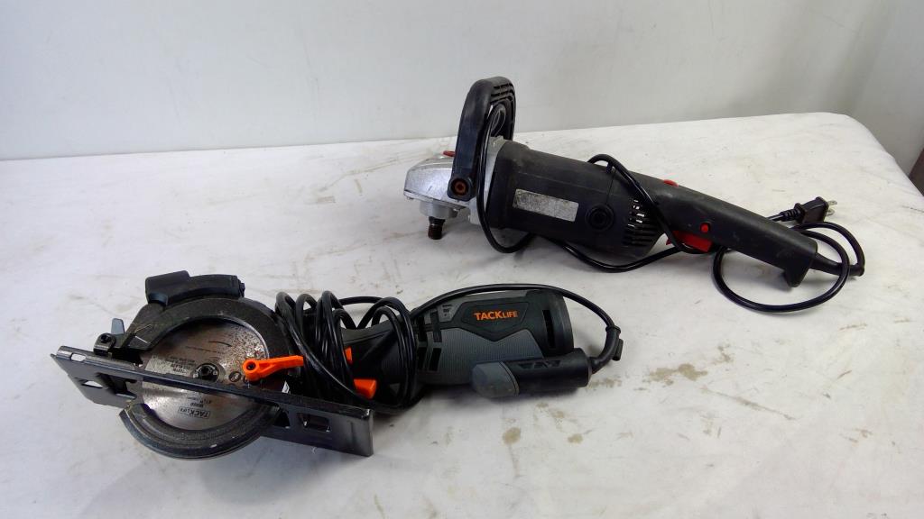 TackLife Mini Circular Saw With Laser, Drill Master 7" Polisher/Sander, 2 Pieces