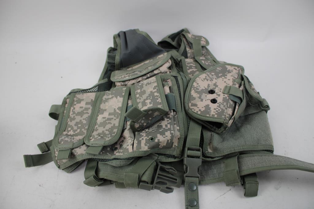 Tactical Camo Vest, Satchel Bag, Milwaukee Protective Sleeves, Condor Holster, 4 Pieces