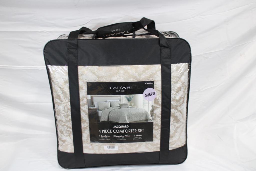 Tahario Jacquard 4 Piece Comforter Set - Queen