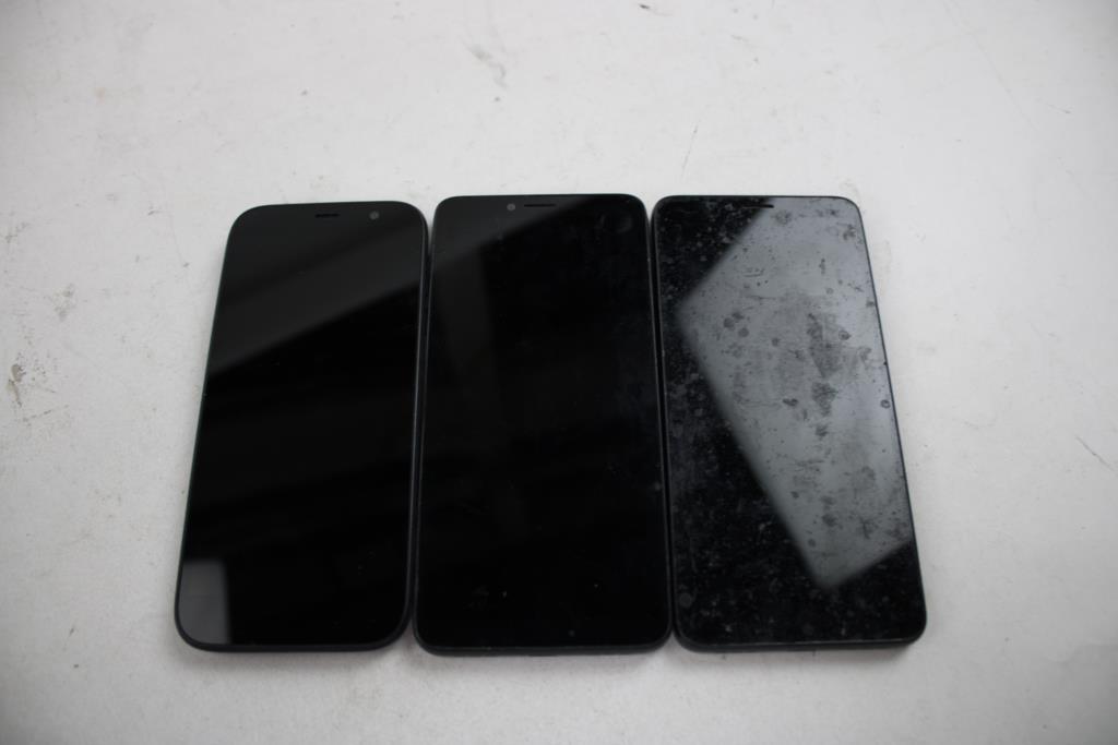 TCL & BLU Cell Phone Lot, 3 Pieces, Sold For Parts