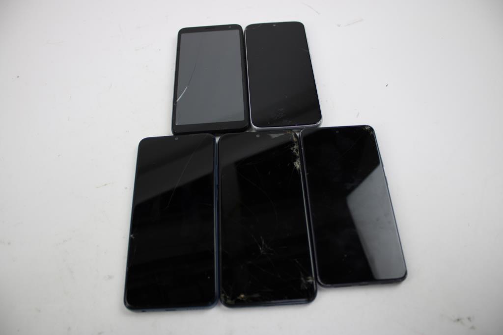 Tcl, Samsung, Lg Cell Phone Lot, 5 Pieces, Sold For Parts