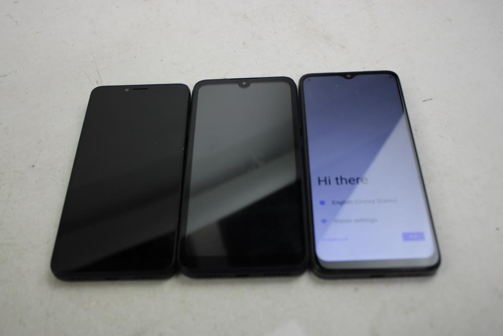 TCL, Vortex, BLU Cell Phone Lot, 3 Pieces, Sold For Parts