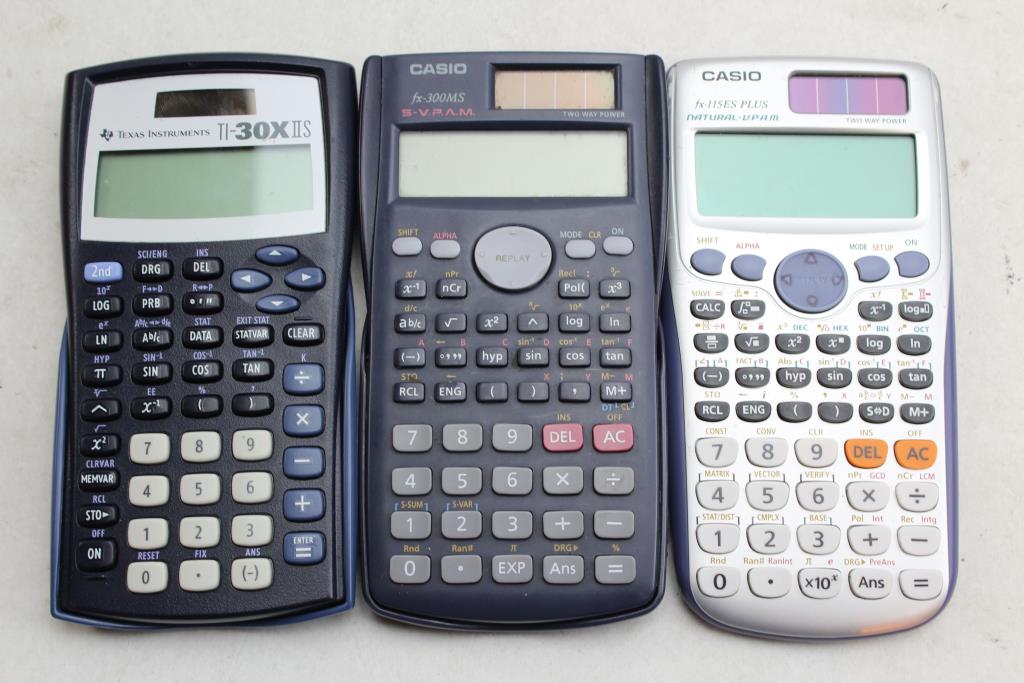 Texas Instrument TI30XIIS And Casio Scientific Calculators 3 Items