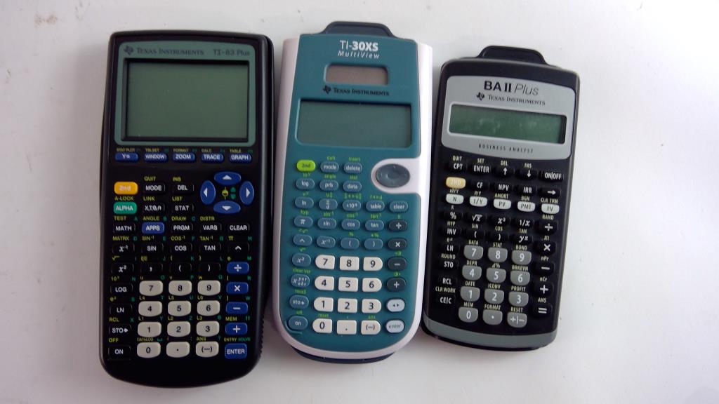 Texas instruments calculators 3 pieces property room