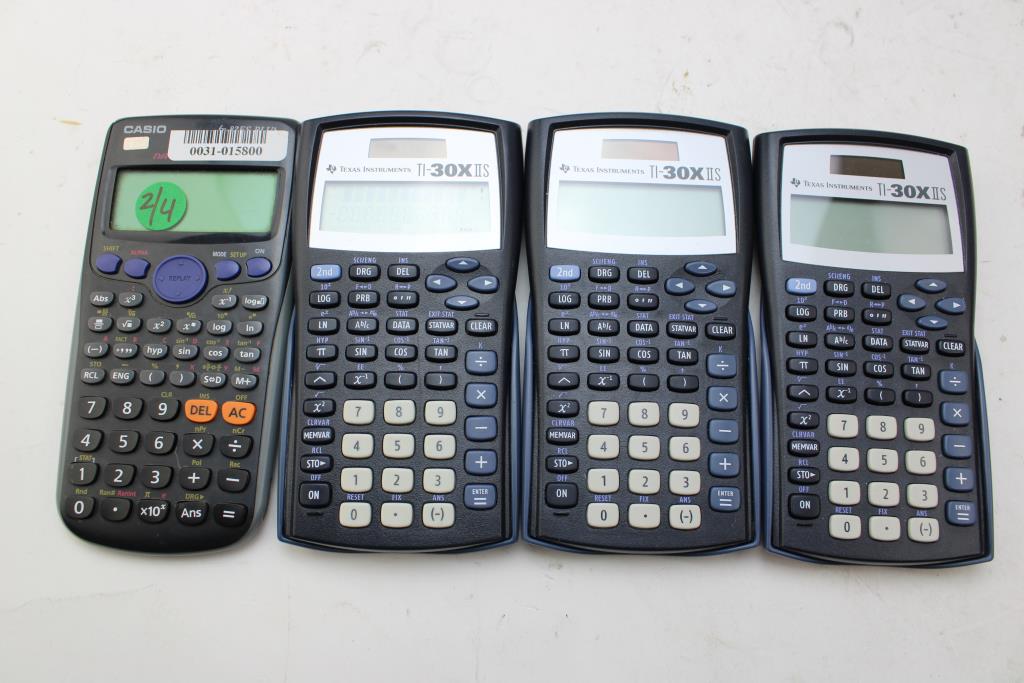 Texas Instruments & Casio Calculators; 4 Pieces Property Room
