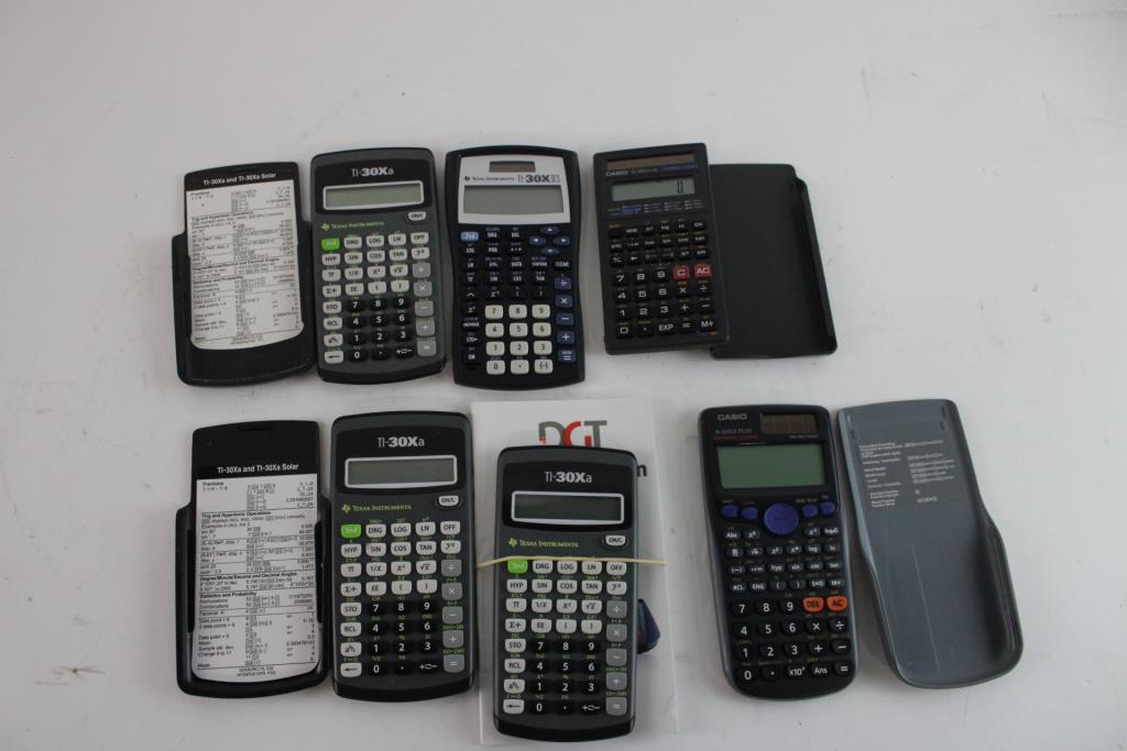 Texas Instruments & Casio Calculators, 6 Pieces Property Room