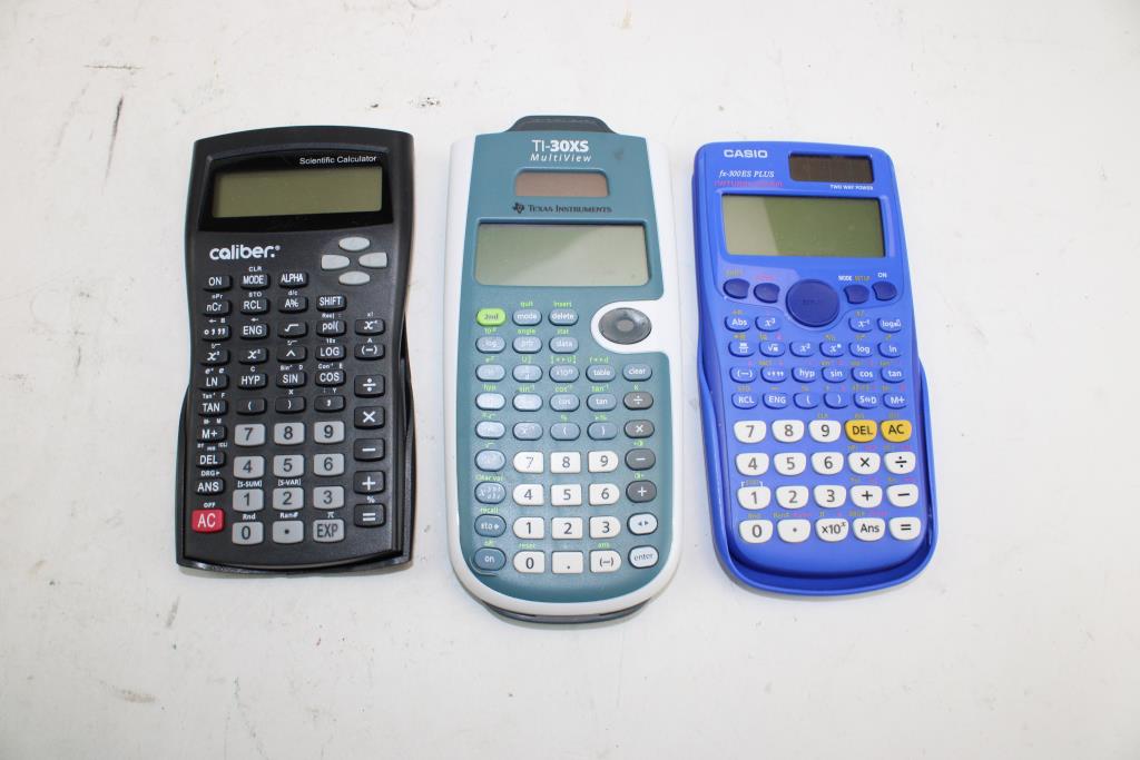 Texas Instruments, Casio, & Caliber Assorted Calculators; 3 Pieces
